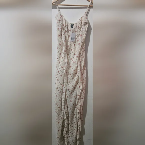 chinese dress ladies White Floral Sleeveless Ruffle Plus Maxi Dress – PinkBlush